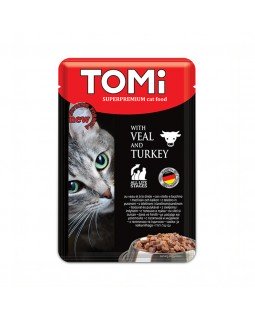 TOMi veal turkey Консерва для  котов с телятиной и индейкой в соусе