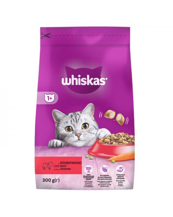 WHISKAS Для дорослих кішок з яловичиною
