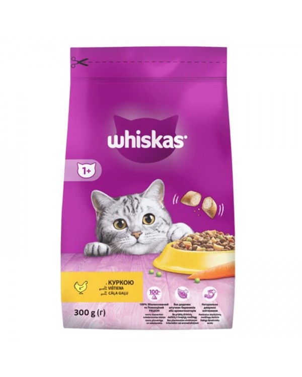 WHISKAS Для дорослих кішок з куркою