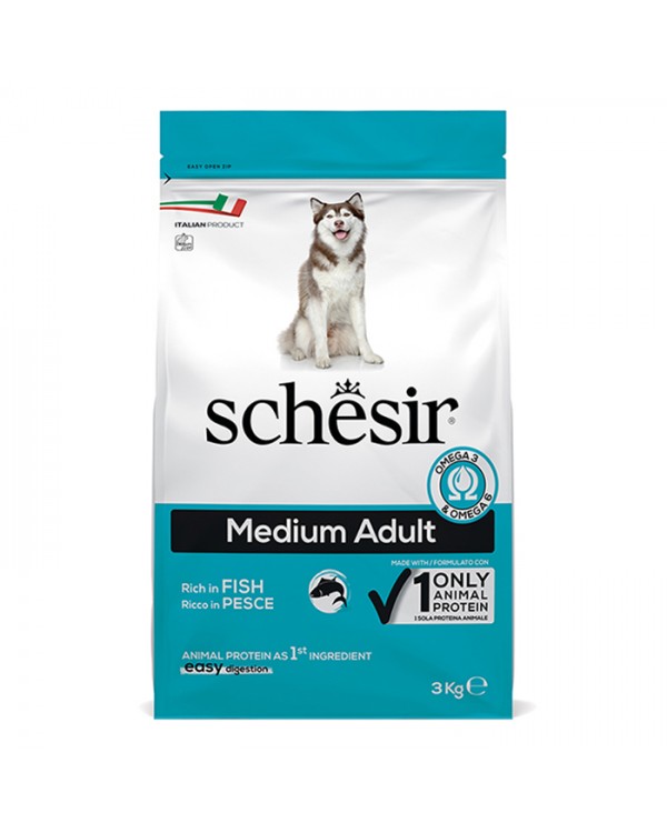 Schesir (Шезір) Dog Medium Adult Fish корм для середніх порід з рибою Schesir (Шезір) Dog Medium Adult Fish корм для середніх порід з рибою