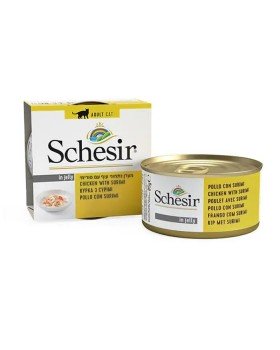 Schesir Cat Chicken & Surimi Для взрослых кошек с куриным филе и сурими в желе, 85 гр