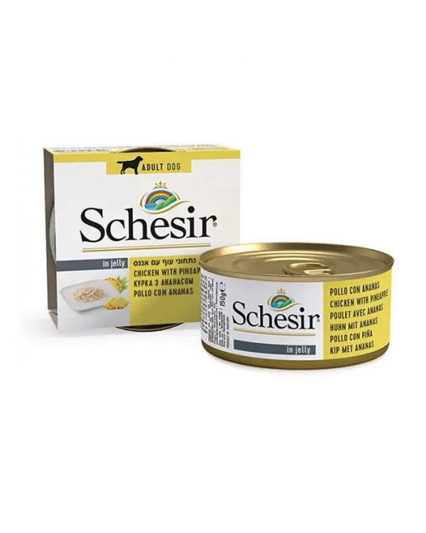 Schesir Dog Chicken Pineapple Для дорослих собак з куркою та ананасом у желе, 150 гр