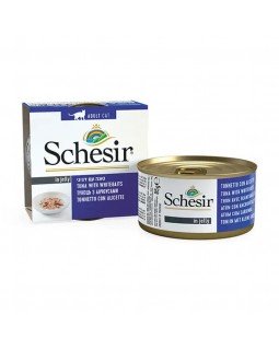 Schesir Cat Tuna Whitebait  Для взрослых кошек с тунцом и мальками в желе, 85 гр