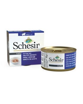 Schesir Cat Tuna Whitebait  Для взрослых кошек с тунцом и мальками в желе, 85 гр
