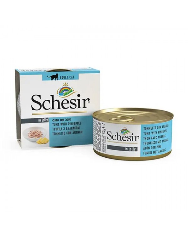 Schesir Cat Tuna & Pineapple Для взрослых кошек с тунцом и ананасом в желе, 75 гр