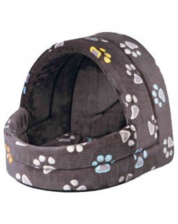 Trixie Лежак-печера "Jimmy" сірий в лапку, для собак і кішок