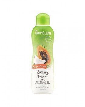 TropiClean LUXURY 2-in-1 Papaya & Coconut - Папайя и Кокос - увлажняющий шампунь кондиционер для собак и кошек