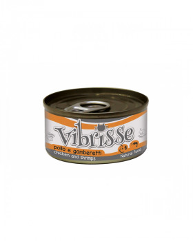 Vibrisse Для взрослых кошек с курицей и креветками, 70 гр