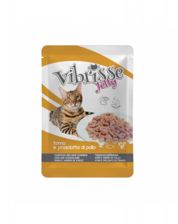 Vibrisse Jelly Для взрослых кошек с тунцом и куриной ветчиной в желе