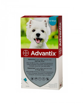 Bayer Advantix краплі від бліх і кліщів д/соб. 4-10 кг.