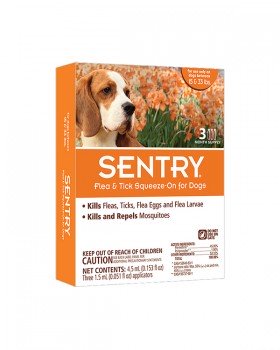 Sentry Краплі на холку від бліх, кліщів і комарів для собак вагою 7-15 кг,  1.5 мл