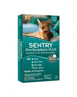 Sentry Краплі PurrScriptions від бліх та кліщів, для кішок вагою до 2.2 кг, 0.7 мл