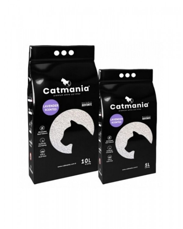 Бентонітовий наповнювач CATMANIA лаванда + фіолетові гранули