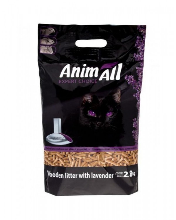 AnimAll Деревневий наповнювач для котів, з ароматом лаванди AnimAll Деревневий наповнювач для котів, з ароматом лаванди